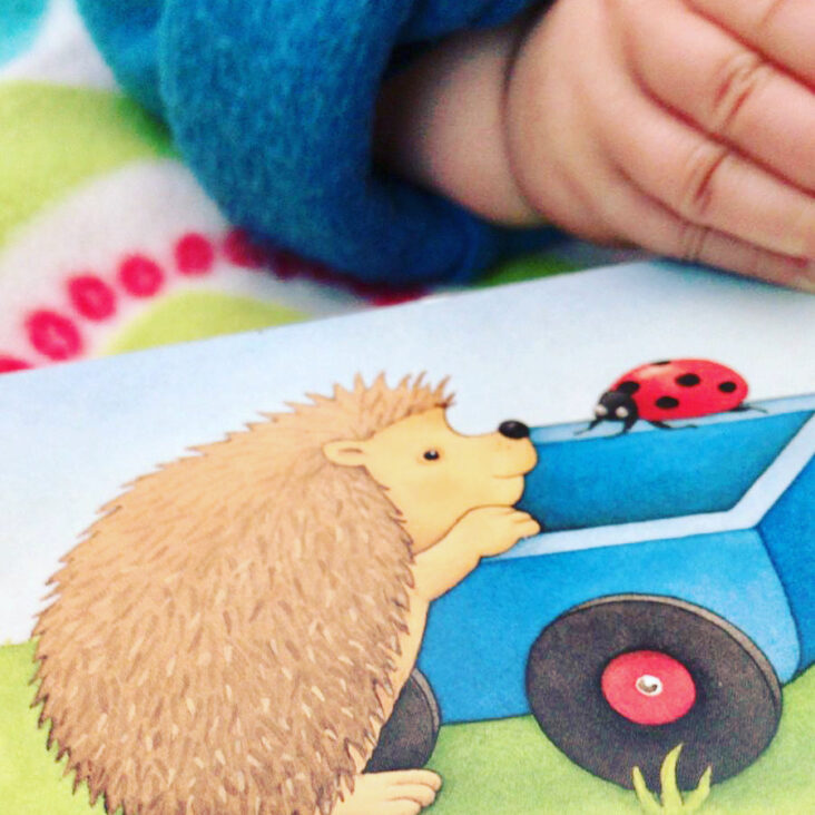 Bebé con libro ilustrado