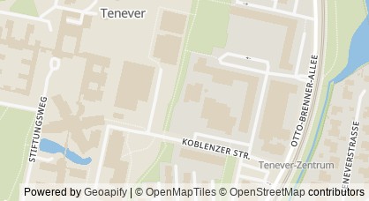 Kartendarstellung von  Fahrradpark Tenever