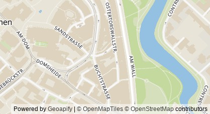 Représentation cartographique de la Chambre des employés de Brême