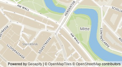 Kartendarstellung von  work & play Bremen