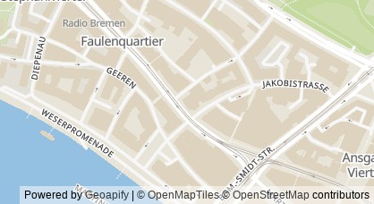 Kartendarstellung von  Die Senatorin für Gesundheit, Frauen und Verbraucherschutz