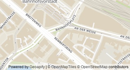 Représentation cartographique du Centre de la démocratie du Land de Brême