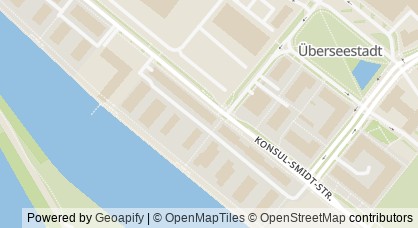 Kartendarstellung von  Beratung „Ankommen im Quartier“ (AiQ) Überseestadt